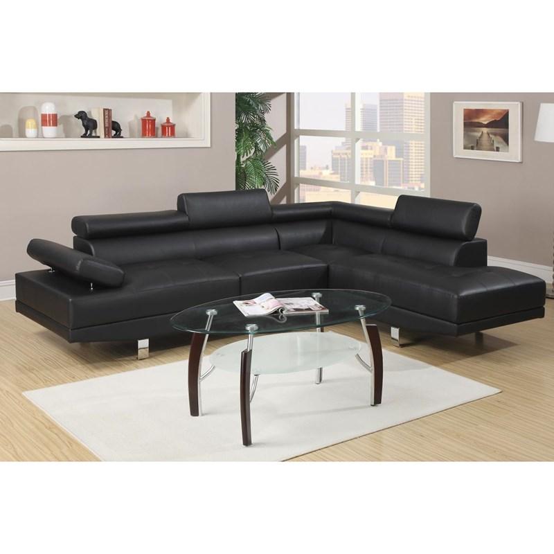 Modern Black Sectional Sofa The, Modern Black Faux Leather Sectional